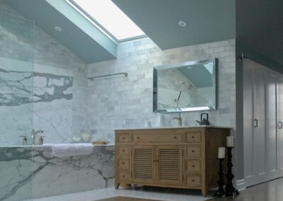 bathroom reno with skylight installed